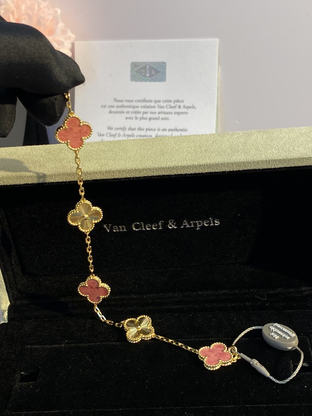 Van Cleef & Arpels Alhambra Pink Enamel Bracelet